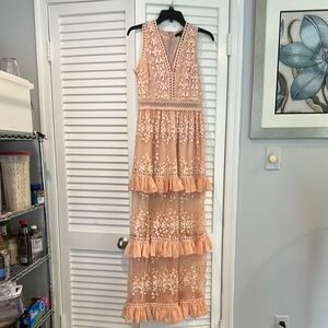 Aqua Peach Lace Dress